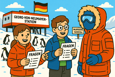 Antarktis-Funkkontakt mit der Georg von Neumayer-Station auf dem Schelfeis ca. 2000 km vom Südpol entfernt